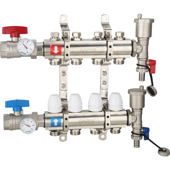 Коллектор регулируемый с запорными клапанами GAPPO G425,5 5-вых.x1
